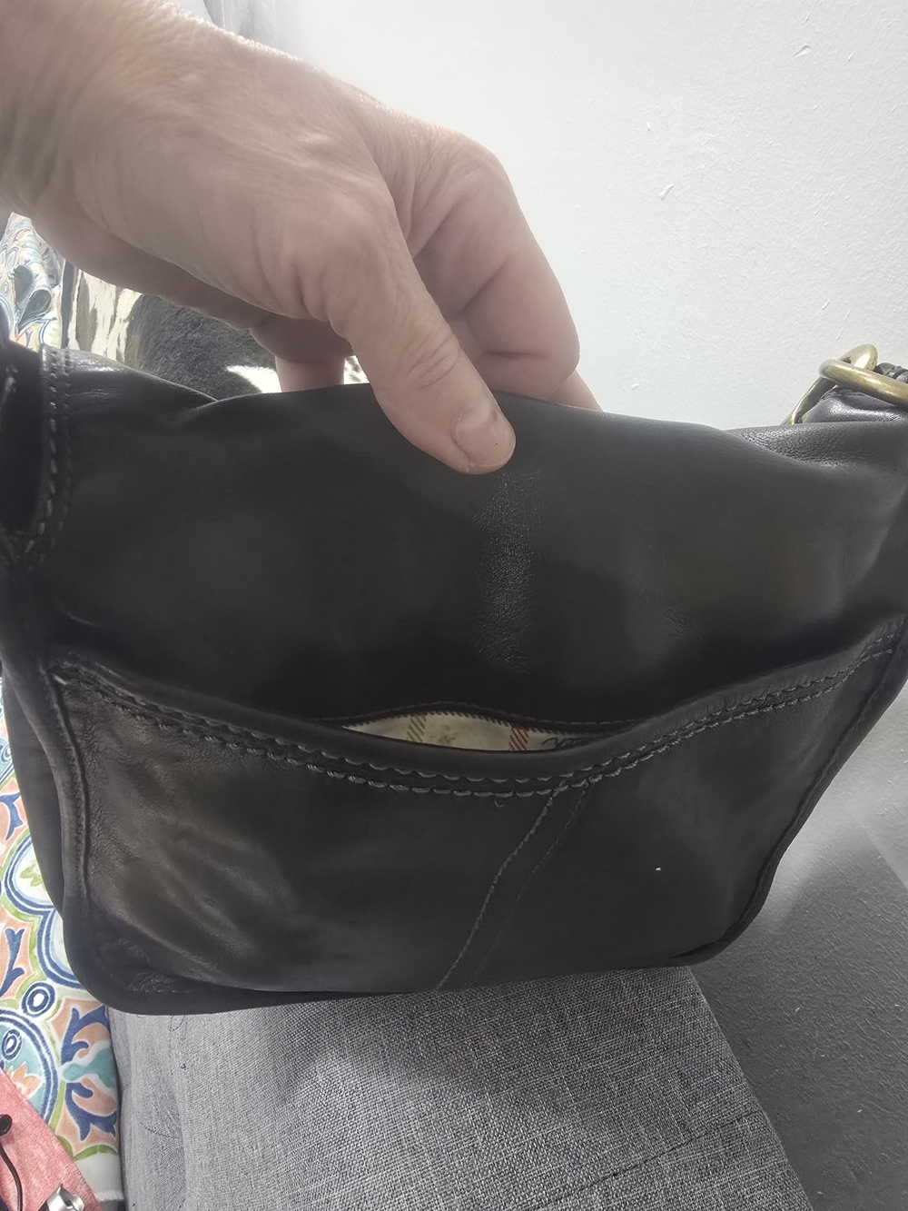 Coach Bleeker Legacy Tattersall Flap Shoulder Bag | Style 11419 | Black Leather - Picture 5 of 7